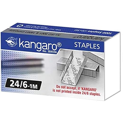 Kangaro Heavy Duty Staple Pin Size 24/6 Big Staple Pin and Big Stapler pin Use for School, Offices, Home, Colleges, and Many More Pack of 2 Box